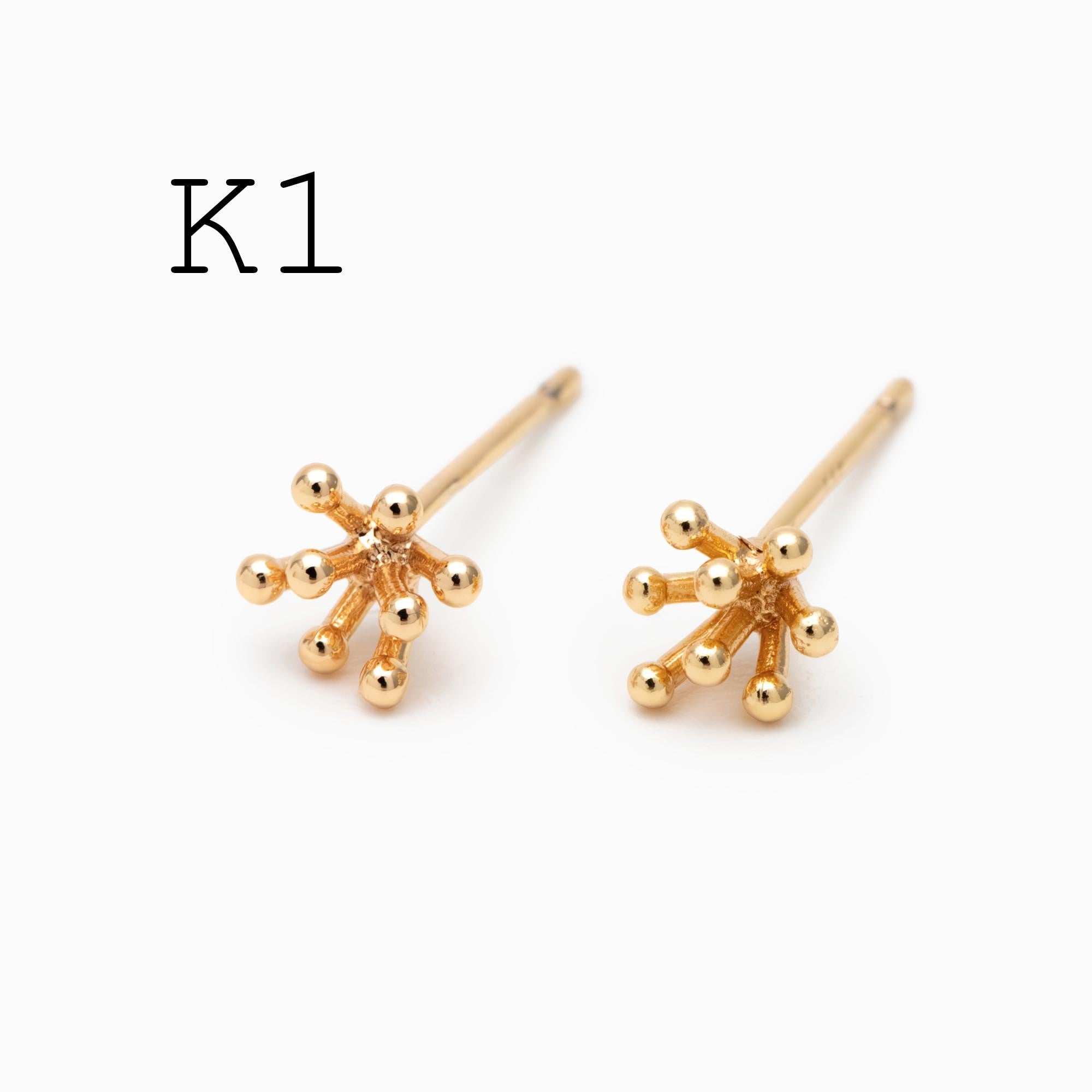 10pcs CZ Pave Gold/ Silver Flower Leaf Earrings, 18K Real Gold/ Rhodium Plated Brass, Dainty Stud Earrings (GB-3381)